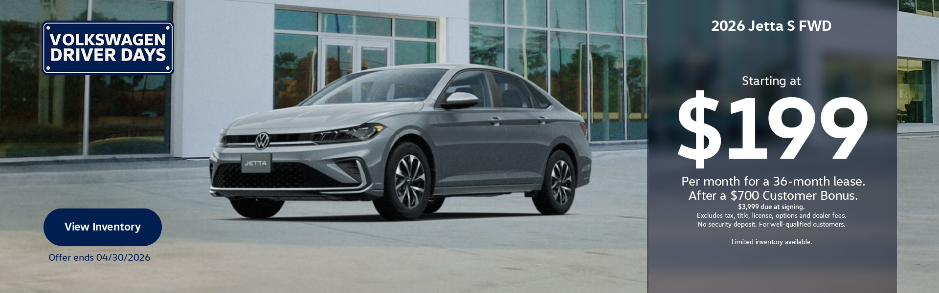 Jetta S FWD Lease- April 